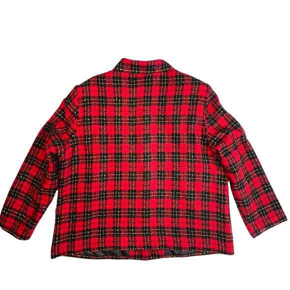 VTG Sag Harbor Jacket Womens 20 Plaid Button Dressy Professional Holiday Blazer - Picture 2 of 12